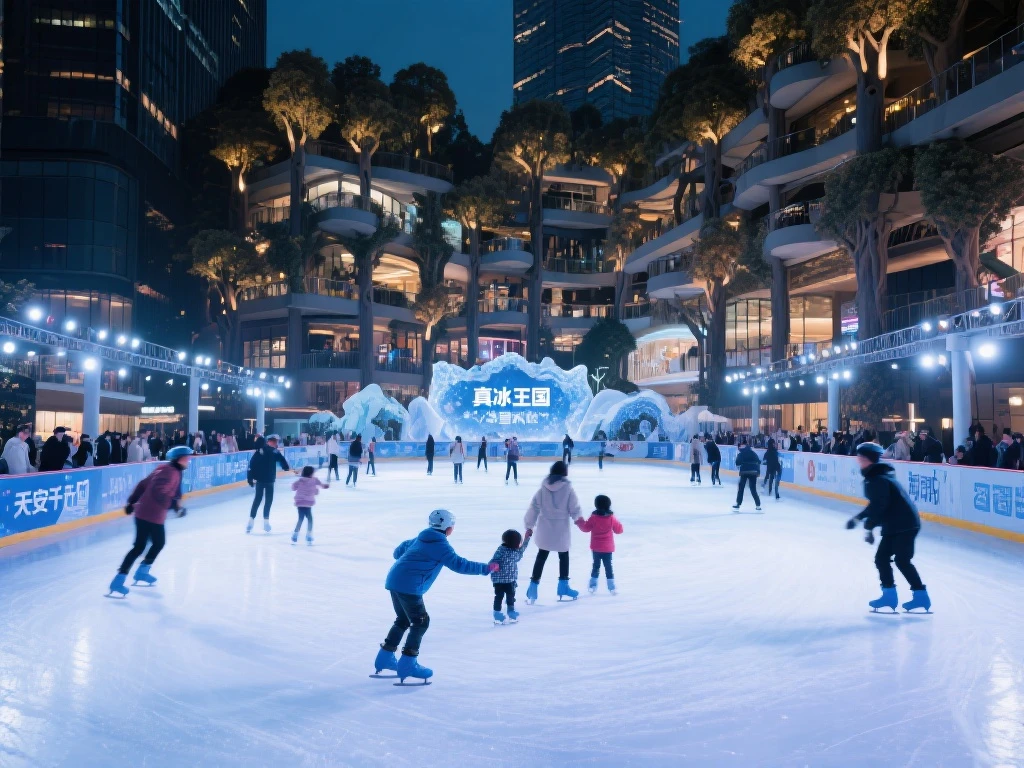 天安千树‘真冰王国’闪耀登场,家门口尽享滑冰乐趣 天安千树‘真冰王国’闪耀登场,家门口尽享滑冰乐趣